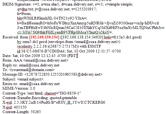 Yahoo Full Email Header Example